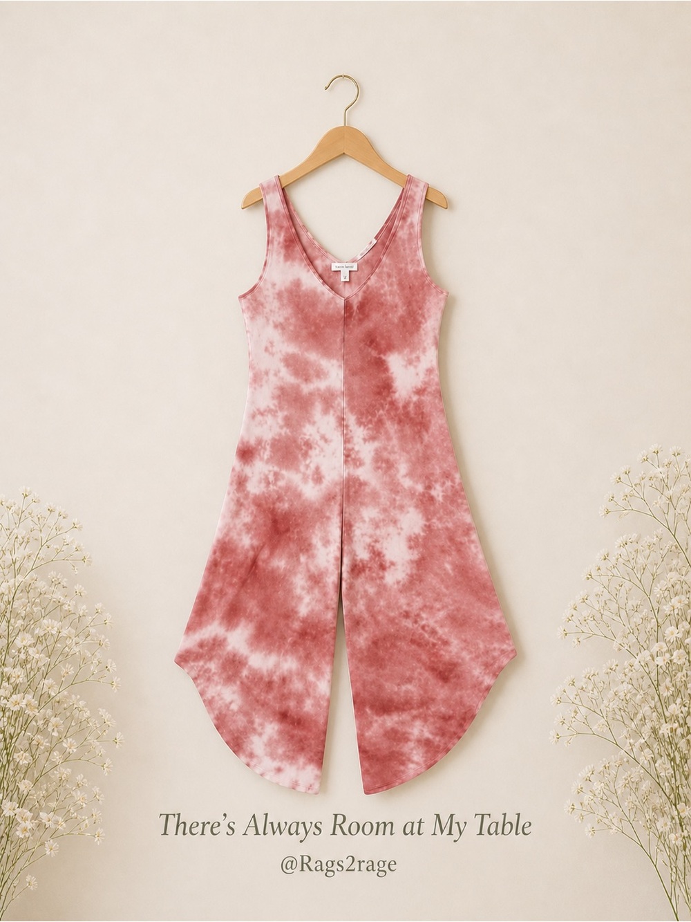 Anna Lee + Hope Tie Dye Romper Pink Small Oversized Flowy - Picture 3 of 4